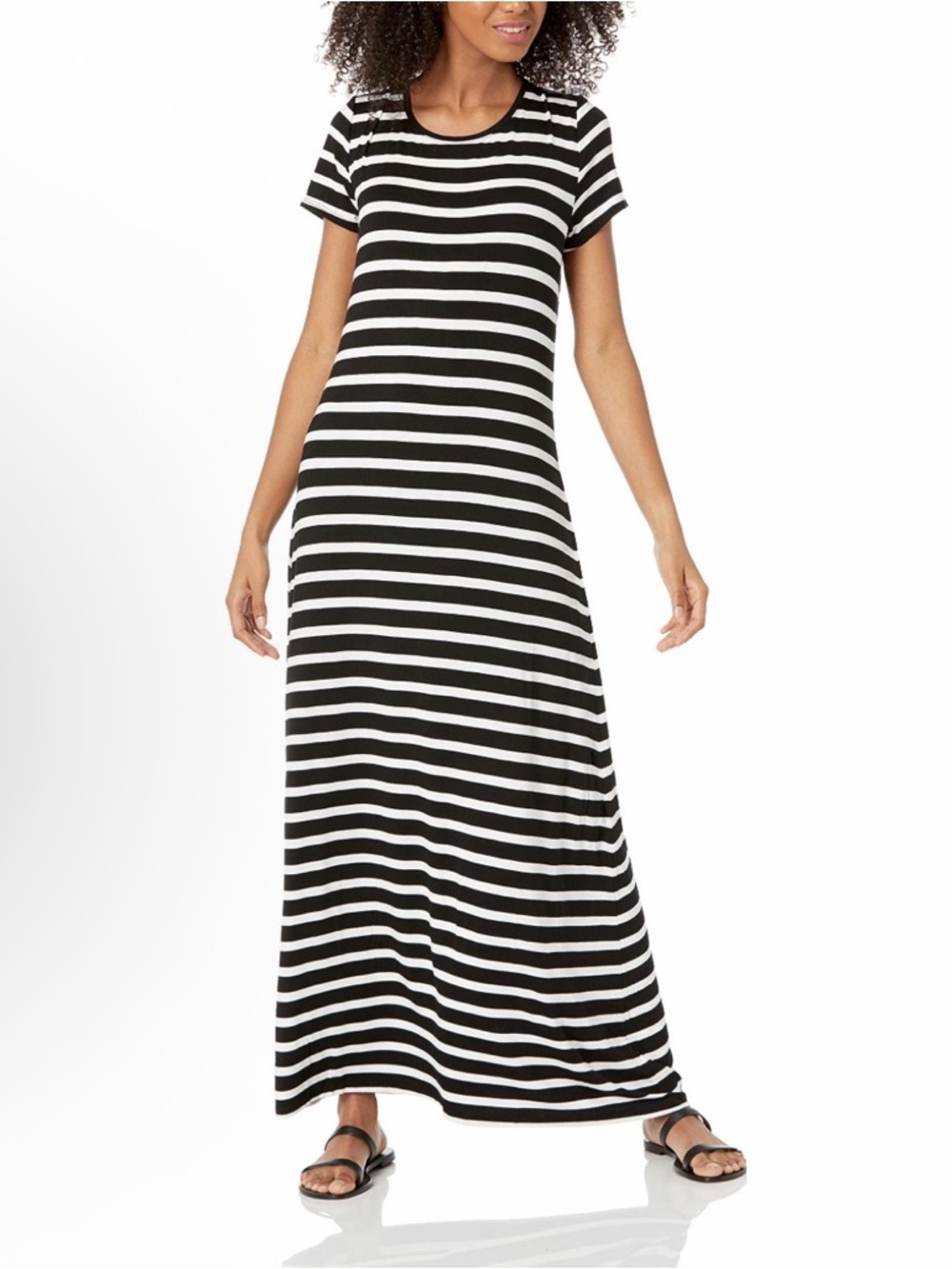 Women's Black and White Stripe Maxi Dress
Size xs